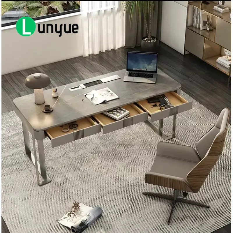 Office Tech Management - Moderner L-förmiger Chefschreibtisch, High-Tech CEO Manager