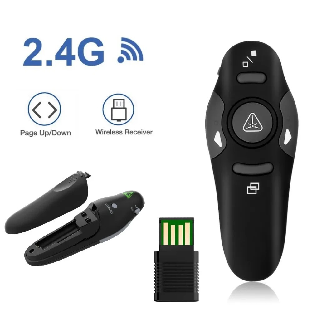 Presentation Remote Laser - Kabellose 2,4-GHz-Air-Mouse, kabellose PC-Fernbedienung, PPT-Klicker, Mini,