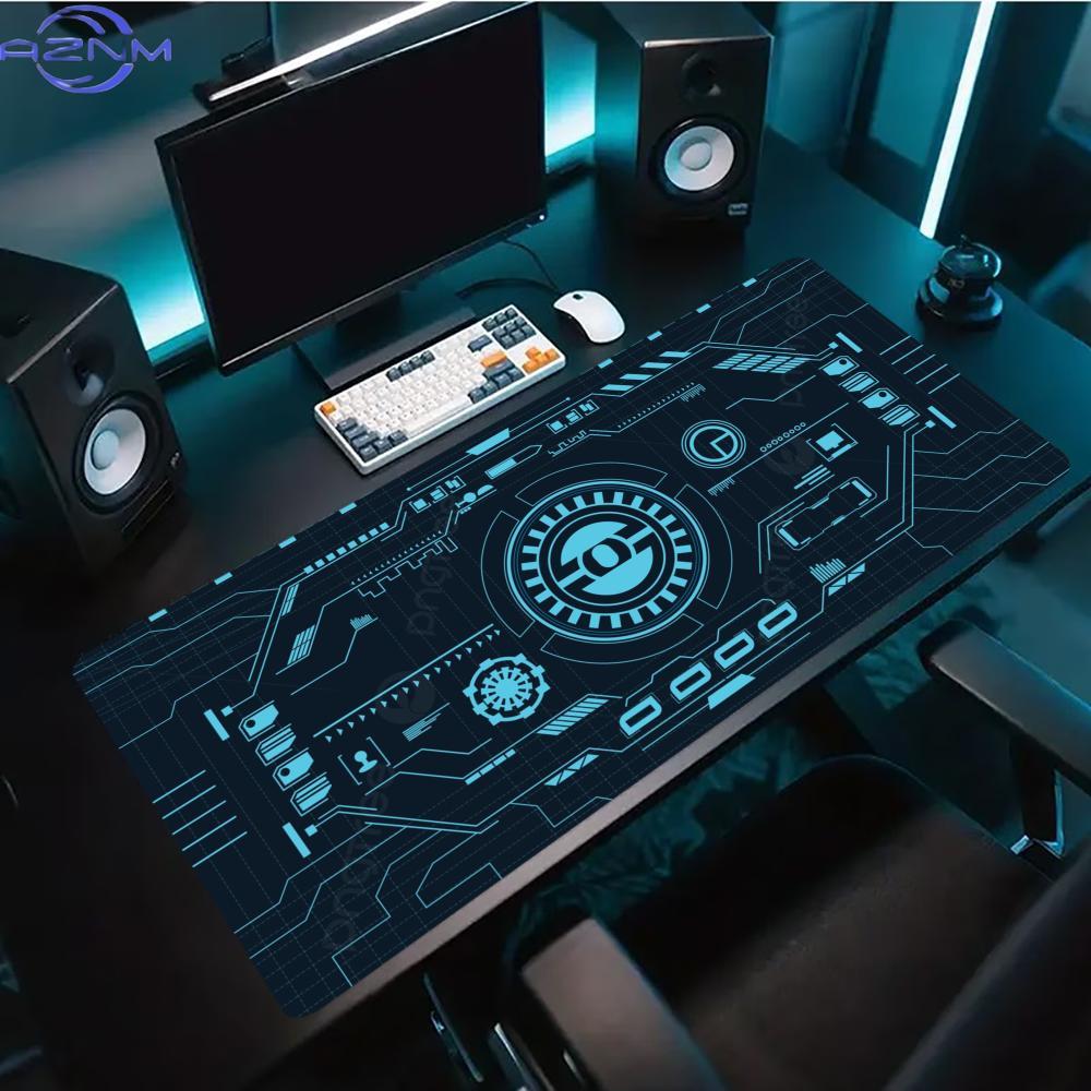 Office Tech Desk - Dunkelblau Sci-Fi Circuit Erweitertes Gaming-Mauspad Rutschfeste
