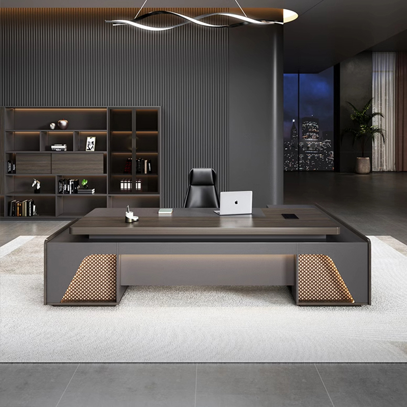 Office Tech Management - ❀ zz Luxuriöser Moderner L-förmiger Chefschreibtisch,