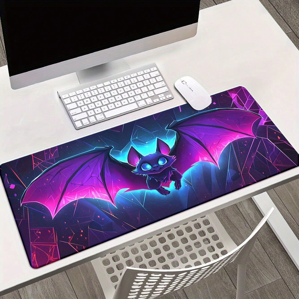 Office Tech Desk - 1 Stück Niedliches Tech-Fledermaus-Gaming-Mauspad - Leuchtende