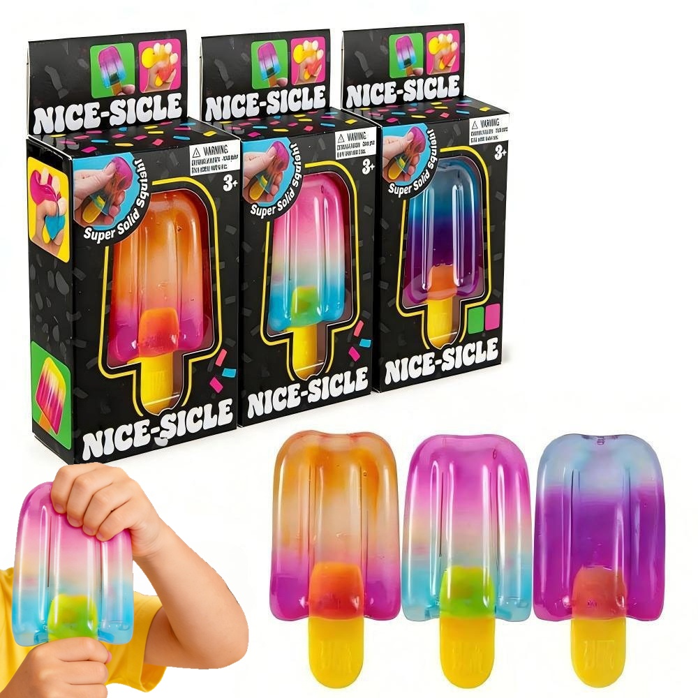 Tech For Office - 1/3 Stück Eiscreme-Squishy-Quetschspielzeug, schöner Würfel, sensorisches